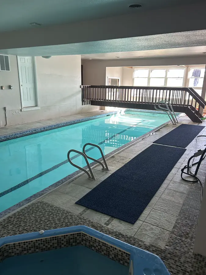 Indoor commercial pool and spa serviced by Pyle's Pool & Spa Specialists